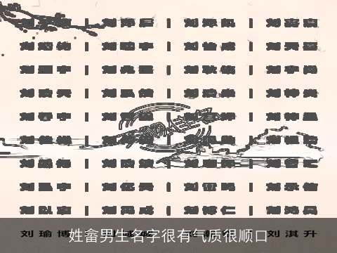 姓畲男生名字很有气质很顺口