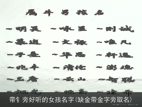 带钅旁好听的女孩名字(缺金带金字旁取名)