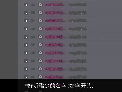 好听稀少的名字(加字开头)