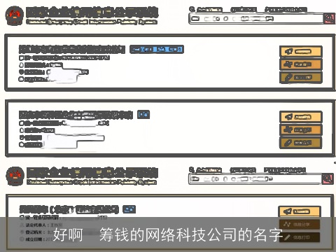 好啊  筹钱的网络科技公司的名字