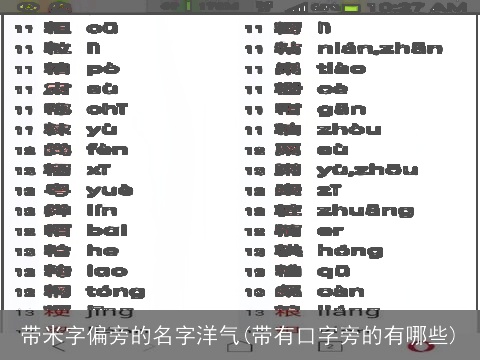 带米字偏旁的名字洋气(带有口字旁的有哪些)
