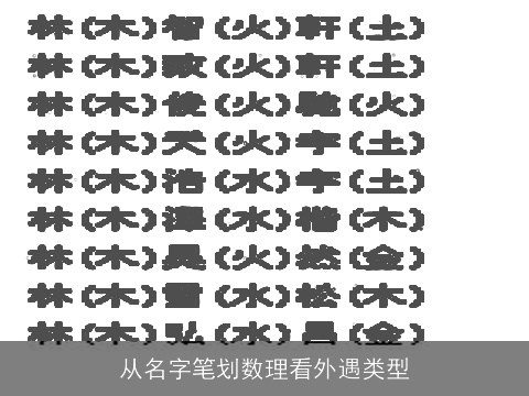 从名字笔划数理看外遇类型