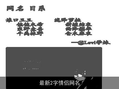 最新2字情侣网名