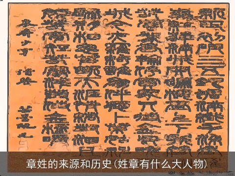 章姓的来源和历史(姓章有什么大人物)