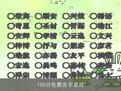 100分免费名字卓姓
