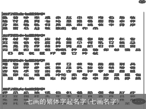 七画的繁体字起名字(七画名字)