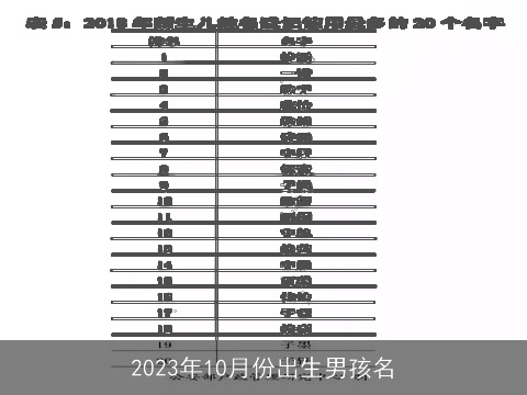 2023年10月份出生男孩名