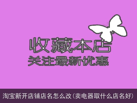 淘宝新开店铺店名怎么改(卖电器取什么店名好)