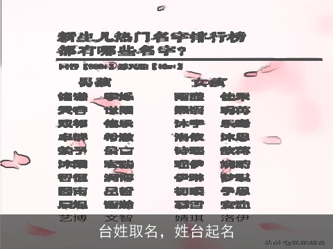 台姓取名，姓台起名