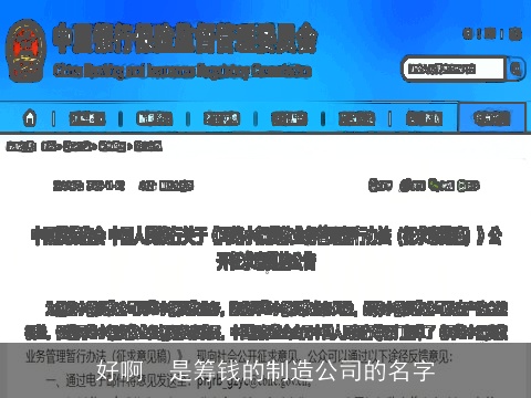 好啊  是筹钱的制造公司的名字