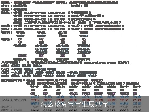 怎么核算宝宝生辰八字