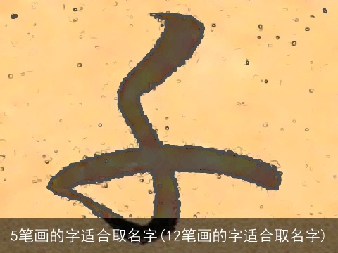 5笔画的字适合取名字(12笔画的字适合取名字)
