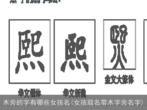木旁的字有哪些女孩名(女孩取名带木字旁名字)