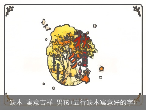 缺木 寓意吉祥 男孩(五行缺木寓意好的字)