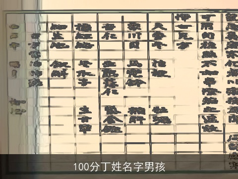 100分丁姓名字男孩