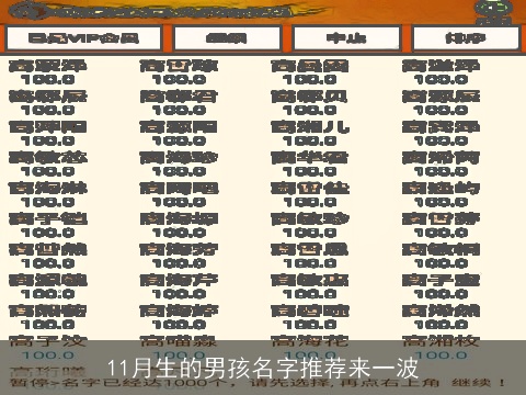 11月生的男孩名字推荐来一波
