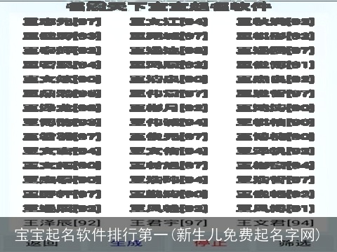 宝宝起名软件排行第一(新生儿免费起名字网)