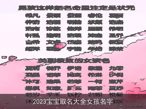 2023宝宝取名大全女孩名字