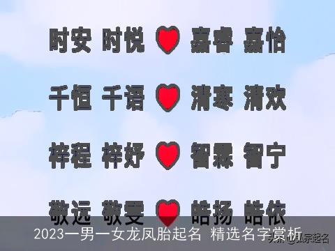 2023一男一女龙凤胎起名 精选名字赏析