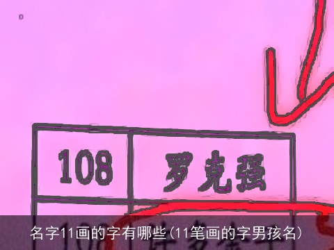 名字11画的字有哪些(11笔画的字男孩名)