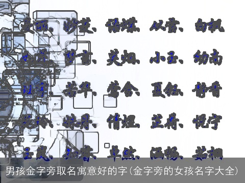 男孩金字旁取名寓意好的字(金字旁的女孩名字大全)
