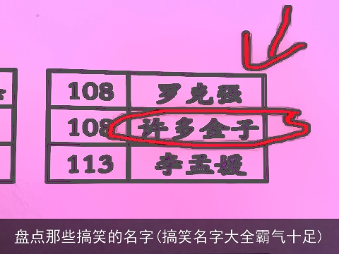 盘点那些搞笑的名字(搞笑名字大全霸气十足)