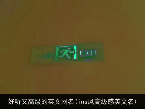 好听又高级的英文网名(ins风高级感英文名)