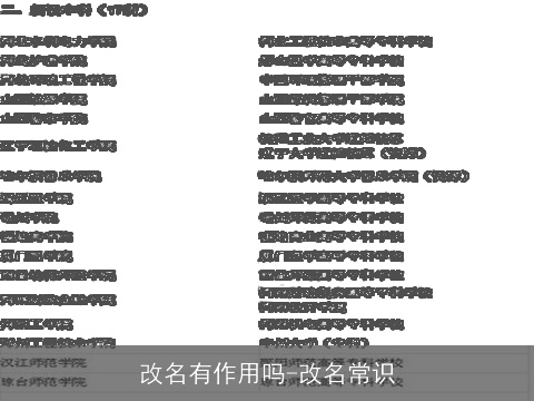 改名有作用吗-改名常识