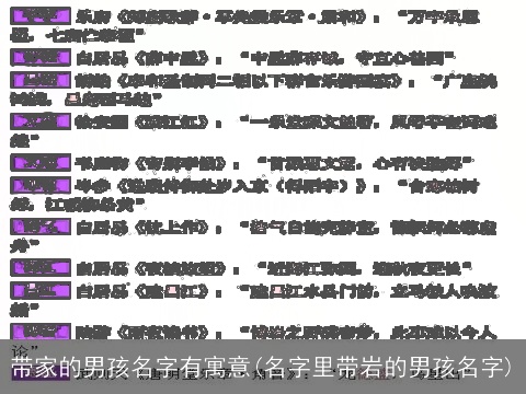 带家的男孩名字有寓意(名字里带岩的男孩名字)