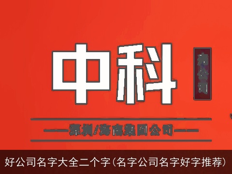 好公司名字大全二个字(名字公司名字好字推荐)