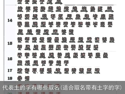 代表土的字有哪些取名(适合取名带有土字的字)