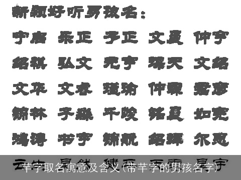 芊字取名寓意及含义(带芊字的男孩名字)