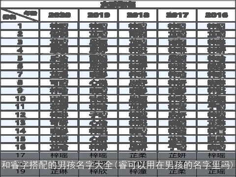 和睿字搭配的男孩名字大全(睿可以用在男孩的名字里吗)