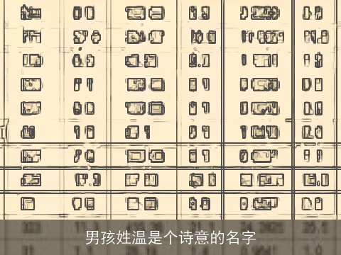 男孩姓温是个诗意的名字