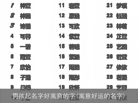 男孩起名字好寓意的字(寓意好运的名字)