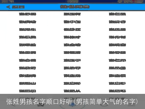 张姓男孩名字顺口好听(男孩简单大气的名字)
