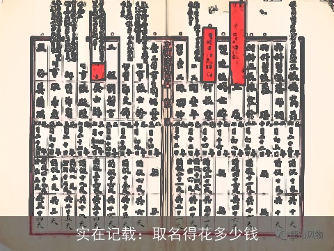 实在记载：取名得花多少钱