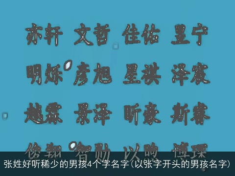 张姓好听稀少的男孩4个字名字(以张字开头的男孩名字)