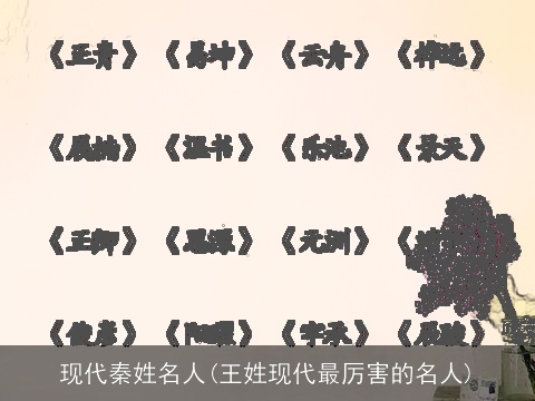 现代秦姓名人(王姓现代最厉害的名人)