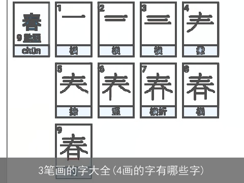 3笔画的字大全(4画的字有哪些字)