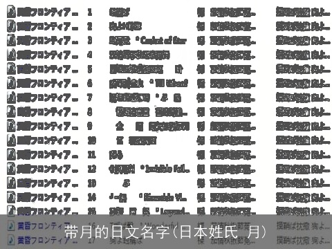 带月的日文名字(日本姓氏 月)
