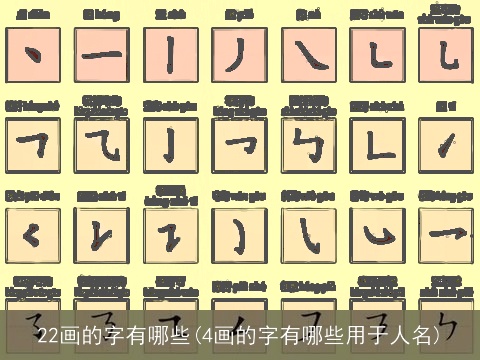 22画的字有哪些(4画的字有哪些用于人名)