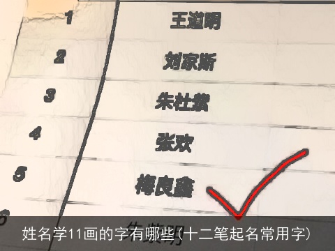 姓名学11画的字有哪些(十二笔起名常用字)