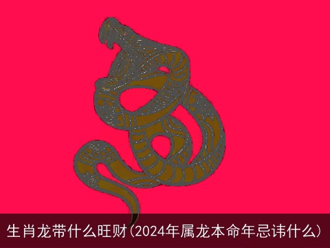 生肖龙带什么旺财(2024年属龙本命年忌讳什么)