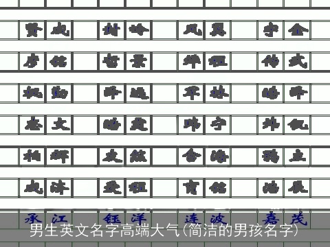 男生英文名字高端大气(简洁的男孩名字)