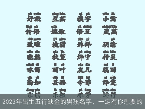 2023年出生五行缺金的男孩名字，一定有你想要的