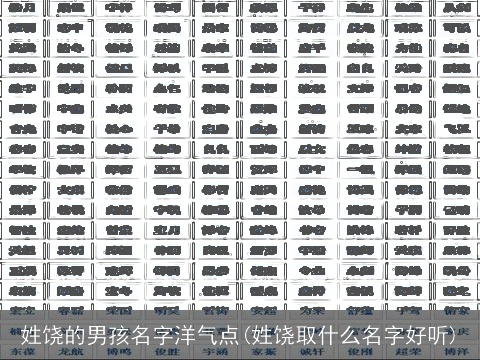 姓饶的男孩名字洋气点(姓饶取什么名字好听)