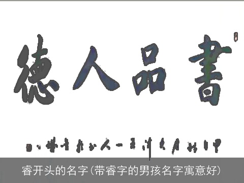 睿开头的名字(带睿字的男孩名字寓意好)
