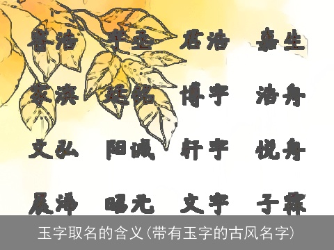 玉字取名的含义(带有玉字的古风名字)