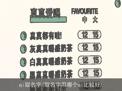 qi取名字(取名字用哪个qi比较好)